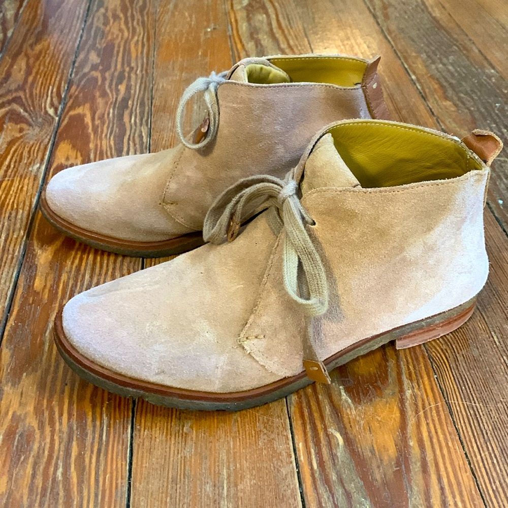 Bernardo Suede Tan Ankle Boots